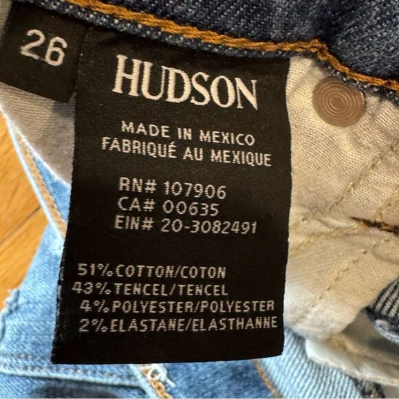 Revolve Hudson Jeans Zoeey High Rise Ankle Straight Leg Jeans in Fara Blue Denim - Picture 8 of 9